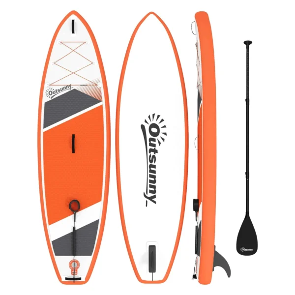 Outsunny Inflatable Stand Up Paddle Board Non-Slip 320x82x15 cm, Orange