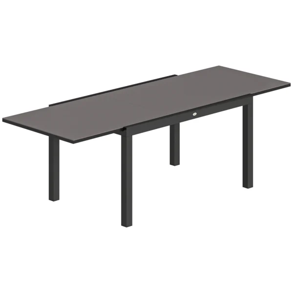 Outsunny Garden Table Extendable Dining Table 140/240x90 cm Black