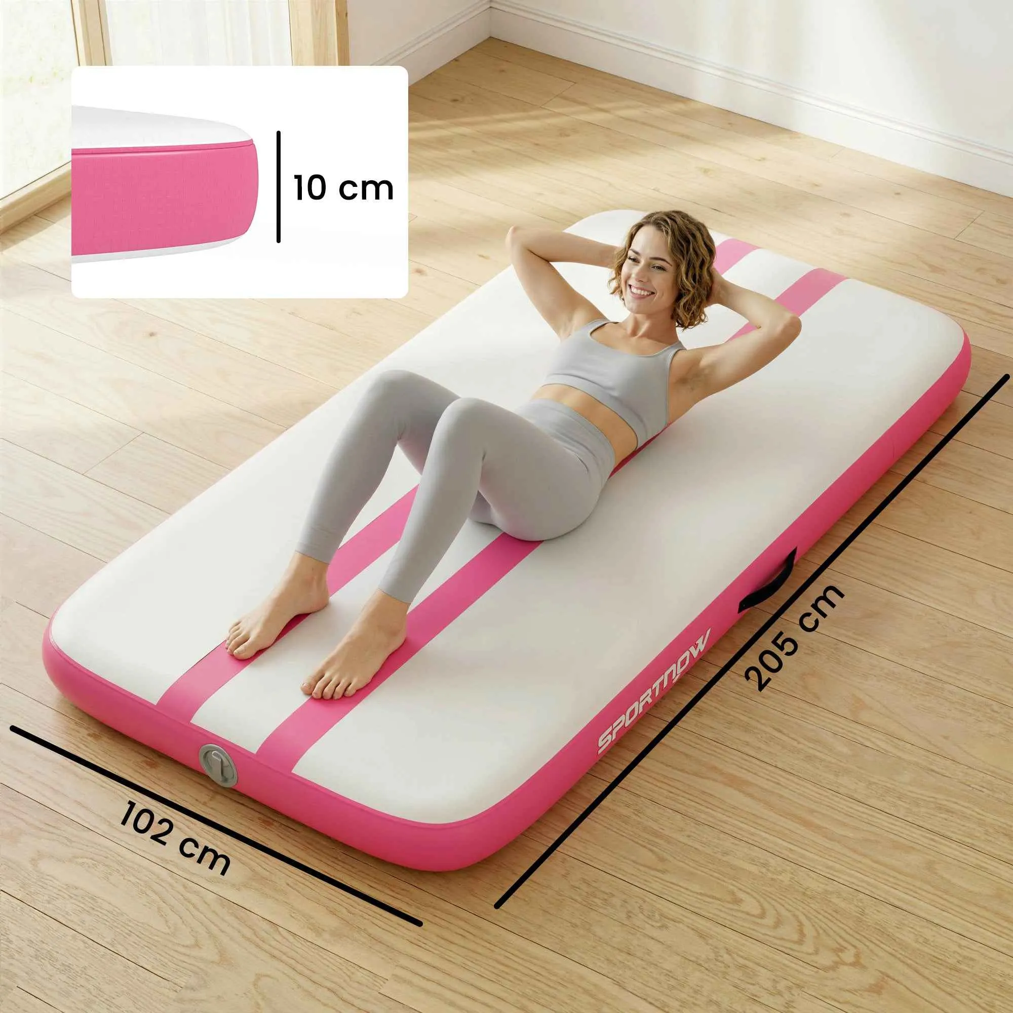 Inflatable Gymnastics Mat 2.05m with Electric Pump and Carry Bag - Image 3