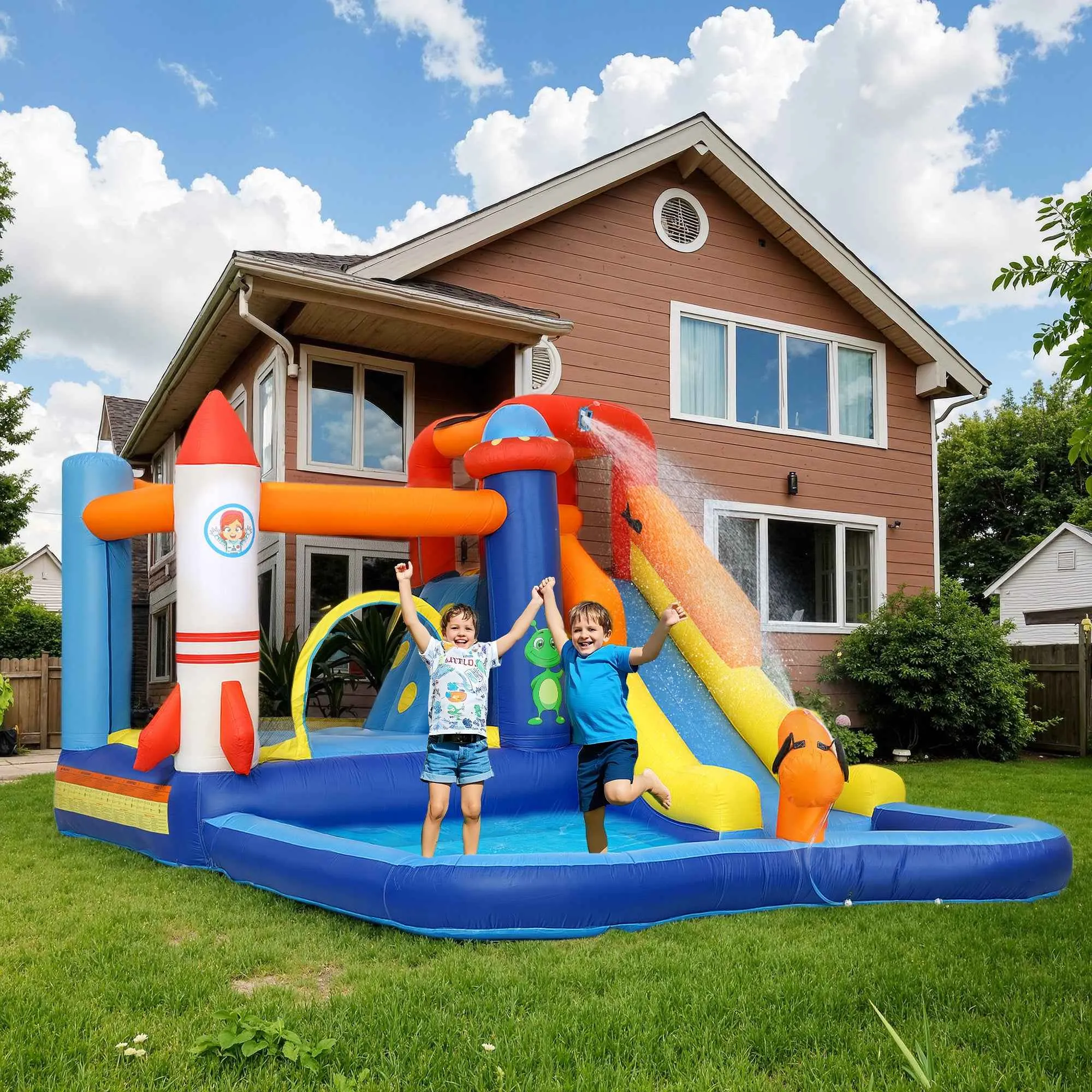 5-in-1 Inflatable Water Park Castle, 360x250x195cm, Multicolor - Image 2