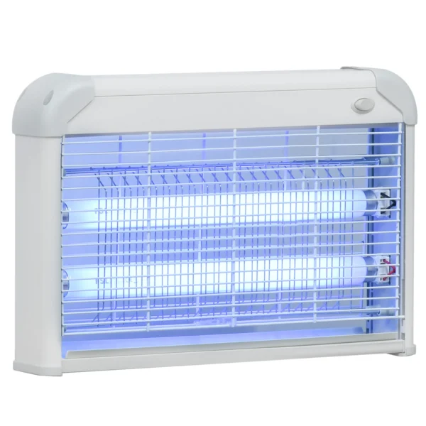 Outdoor and Indoor Electric Insect Killer with UV Mosquito Lamp for 60m², 20W Electric Mosquito Killer, Grey and White