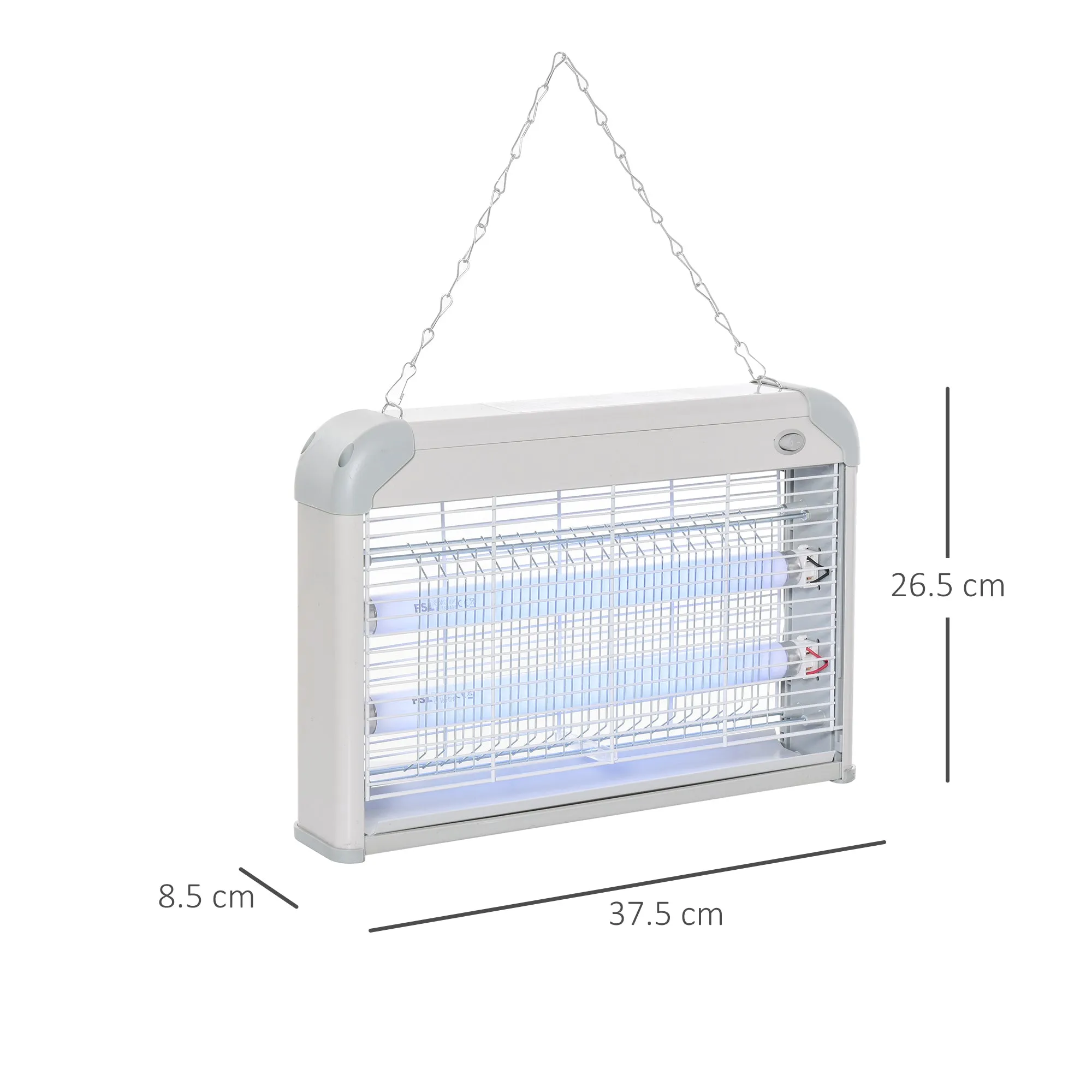 Outdoor and Indoor Electric Insect Killer with UV Mosquito Lamp for 60m², 20W Electric Mosquito Killer, Grey and White - Image 3