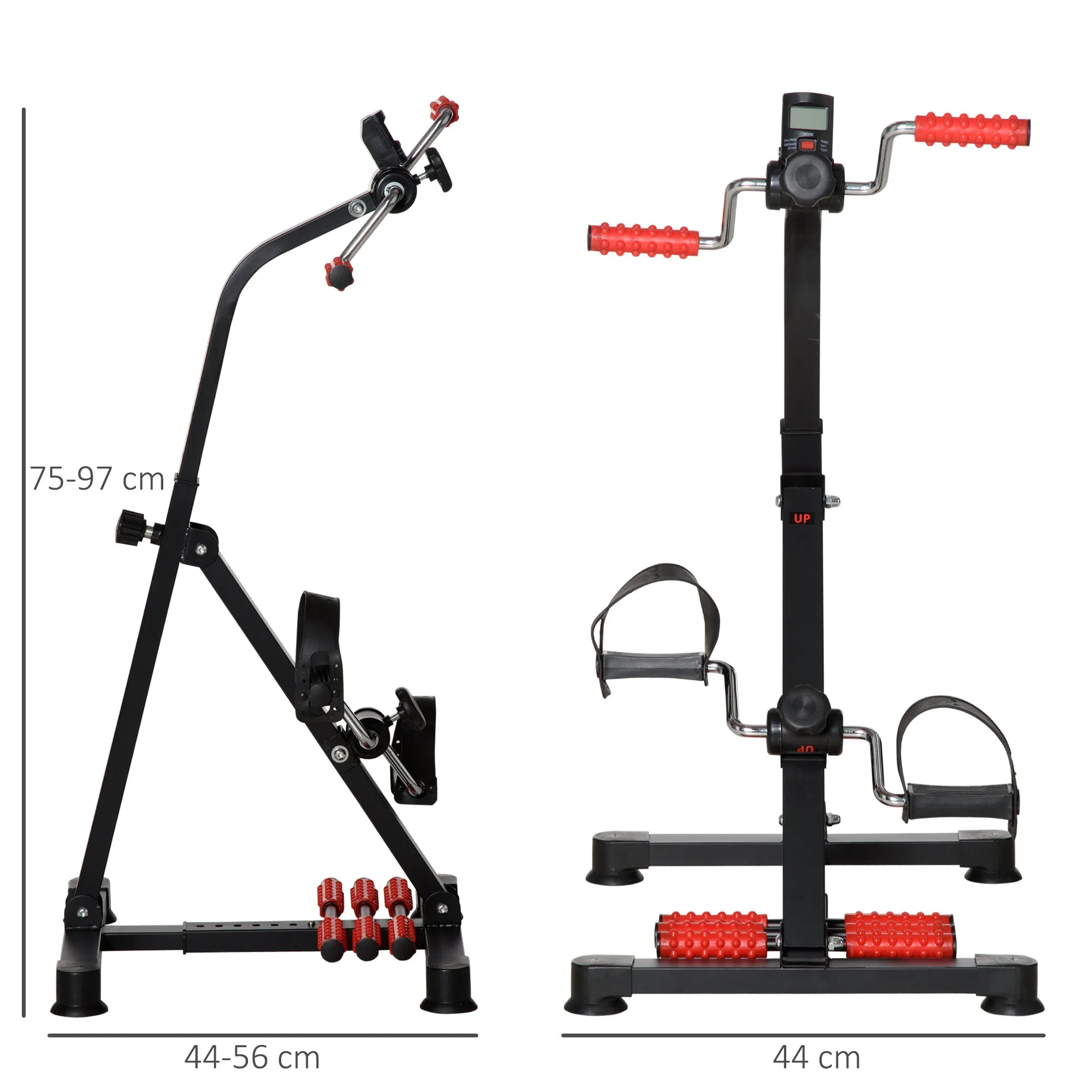 Arm and Leg Pedal Exerciser with LCD Screen, Adjustable Height and Resistance, 56x44-56x75-97 cm - Image 3