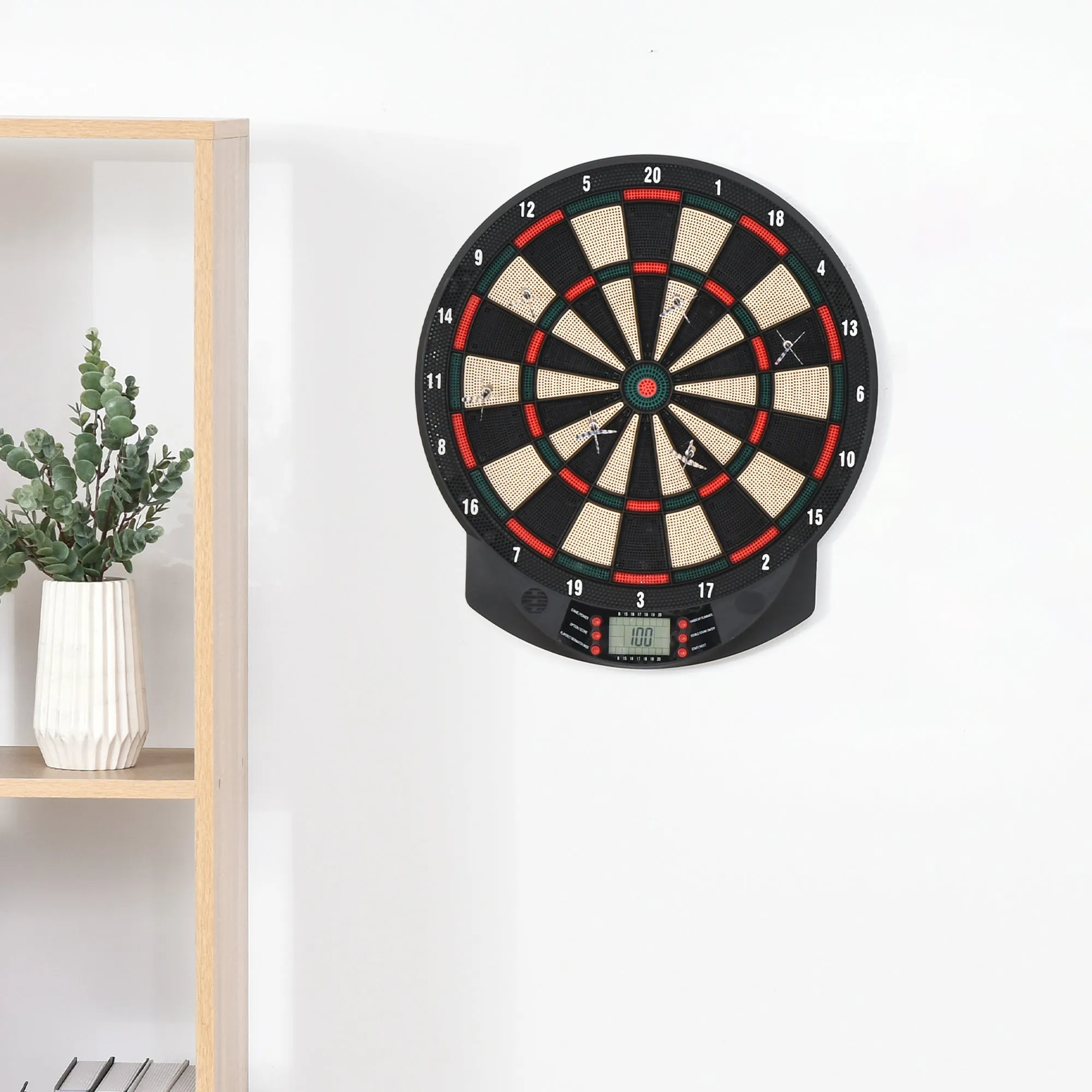 Electronic PP Dartboard with 6 Darts and Scoreboard, 44x39. 5x 2.2cm, Black - Image 2