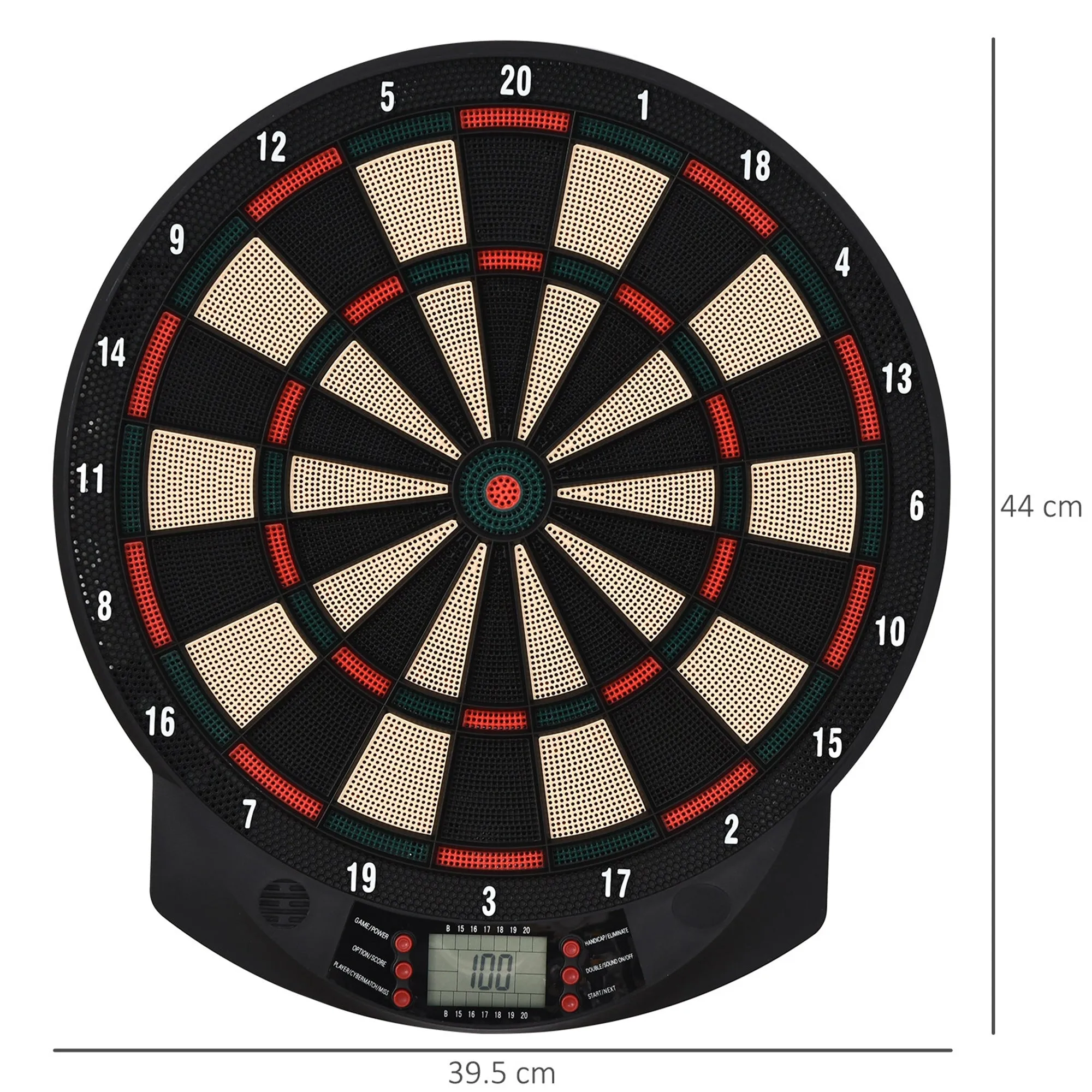 Electronic PP Dartboard with 6 Darts and Scoreboard, 44x39. 5x 2.2cm, Black - Image 3