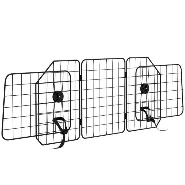 Universal Dog Car Gate Divider with Adjustable and Foldable Width, 93-150x42cm, Black