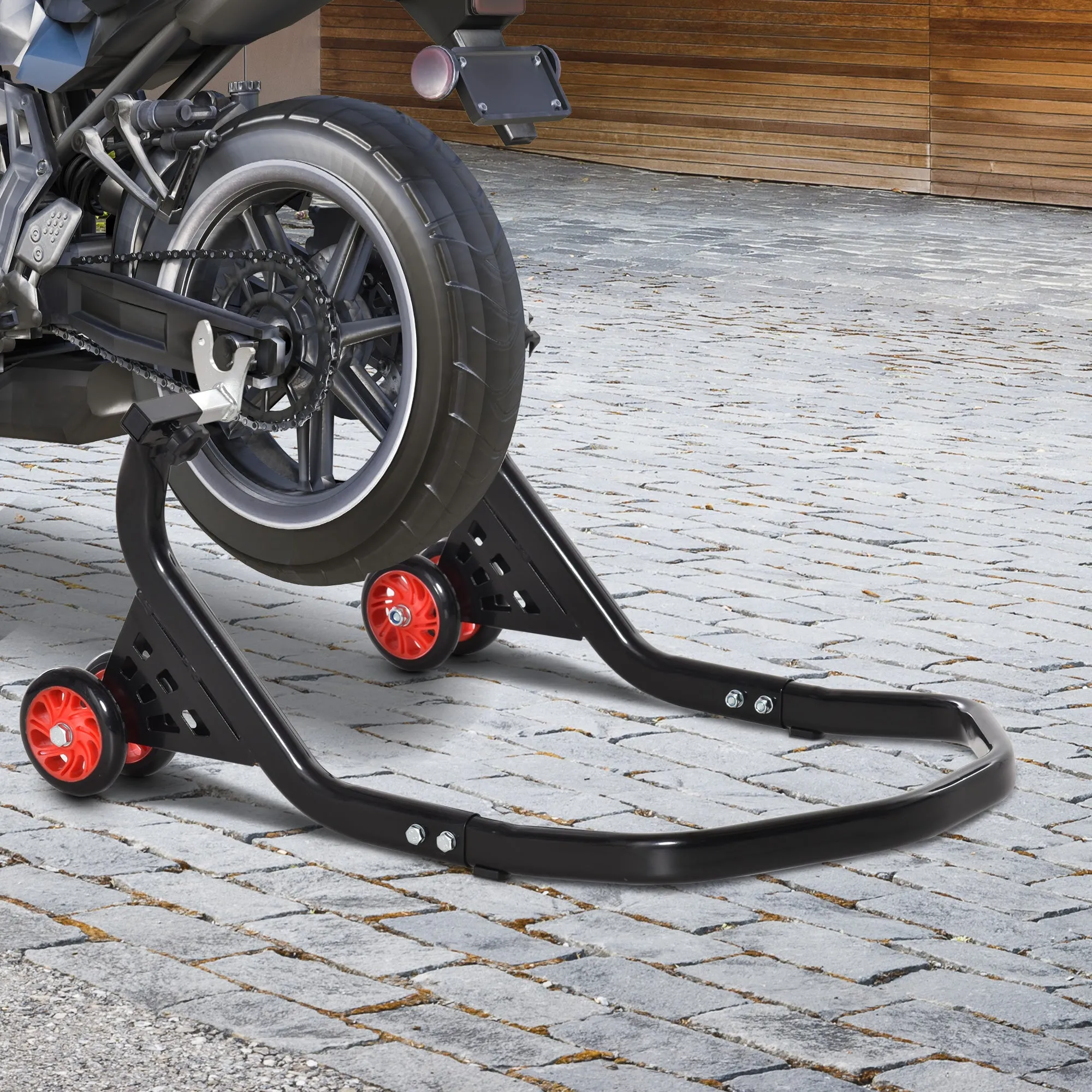 Universal Adjustable Rear Motorcycle Lift Stand Motorcycle Stand for Sports Bikes Up to 200kg Black - Image 2