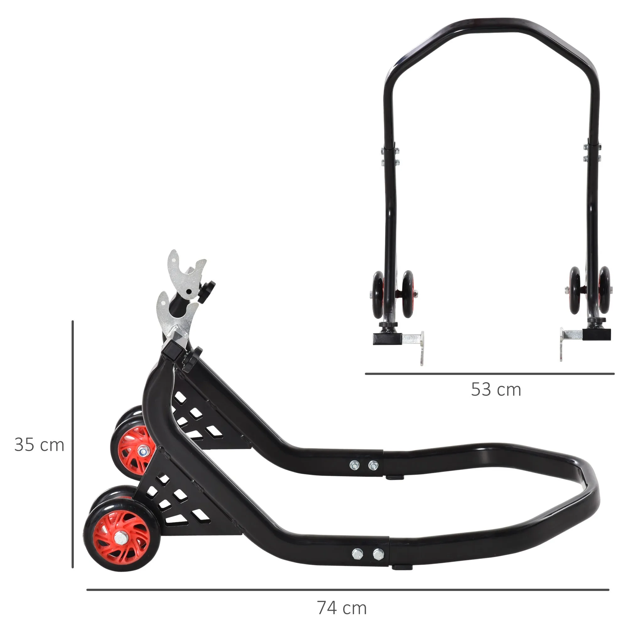 Universal Adjustable Rear Motorcycle Lift Stand Motorcycle Stand for Sports Bikes Up to 200kg Black - Image 3