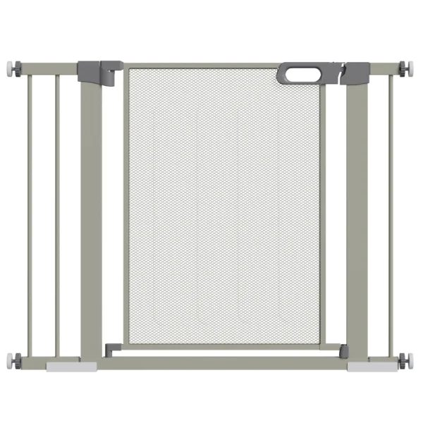 Push-Dog Gate with Automatic Closure, 75-103x76 cm, Grey