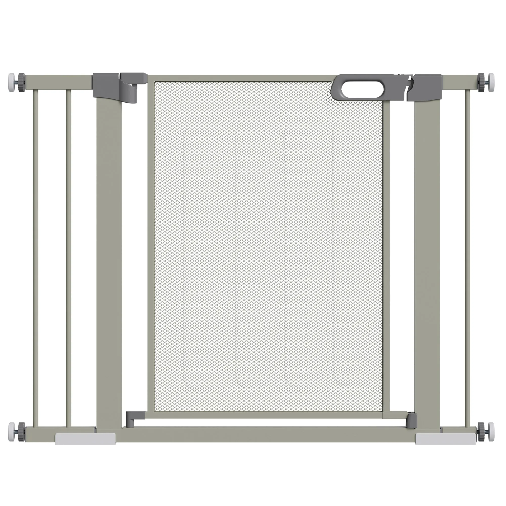 Push-Dog Gate with Automatic Closure, 75-103x76 cm, Grey