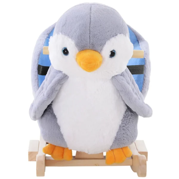 Plush Penguin Rocking Horse with 32 Music and Safety Belt, Age 18 Months