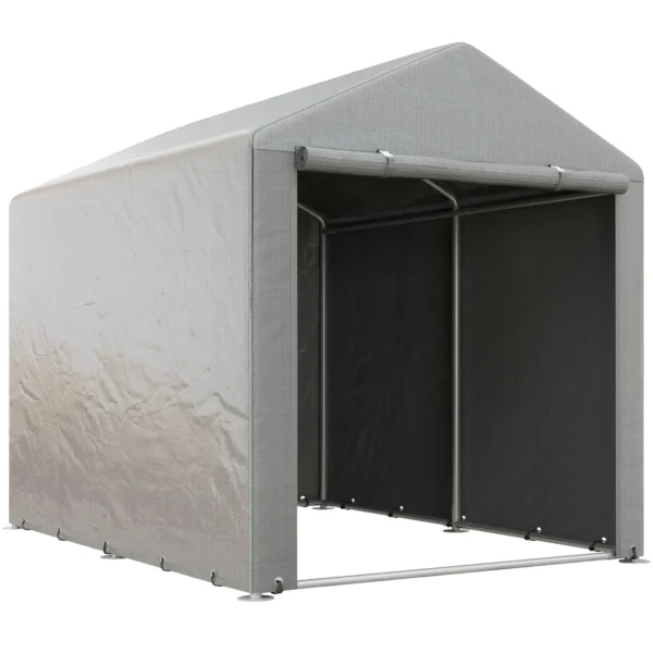 Tool Shed and Garage Tent for Bikes and Motorcycles with Anti-UV Cover, 1.6x2m, Light Gray