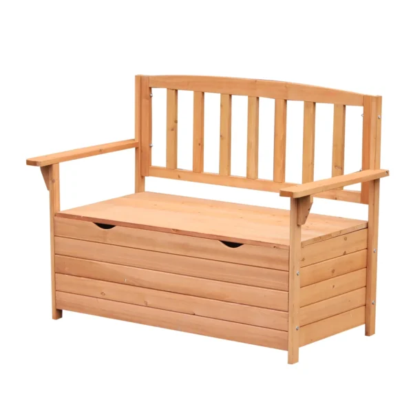 2 Seater Garden Bench with Storage Compartment Wood 112x58x84cm