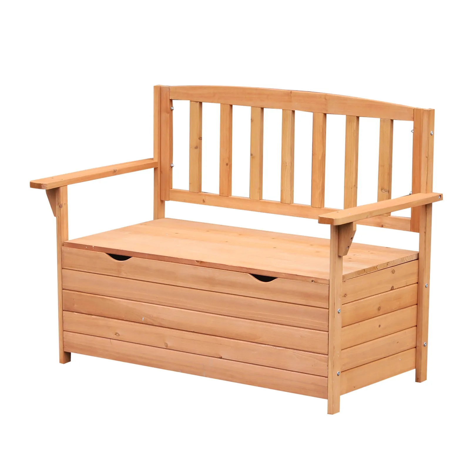 2 Seater Garden Bench with Storage Compartment Wood 112x58x84cm