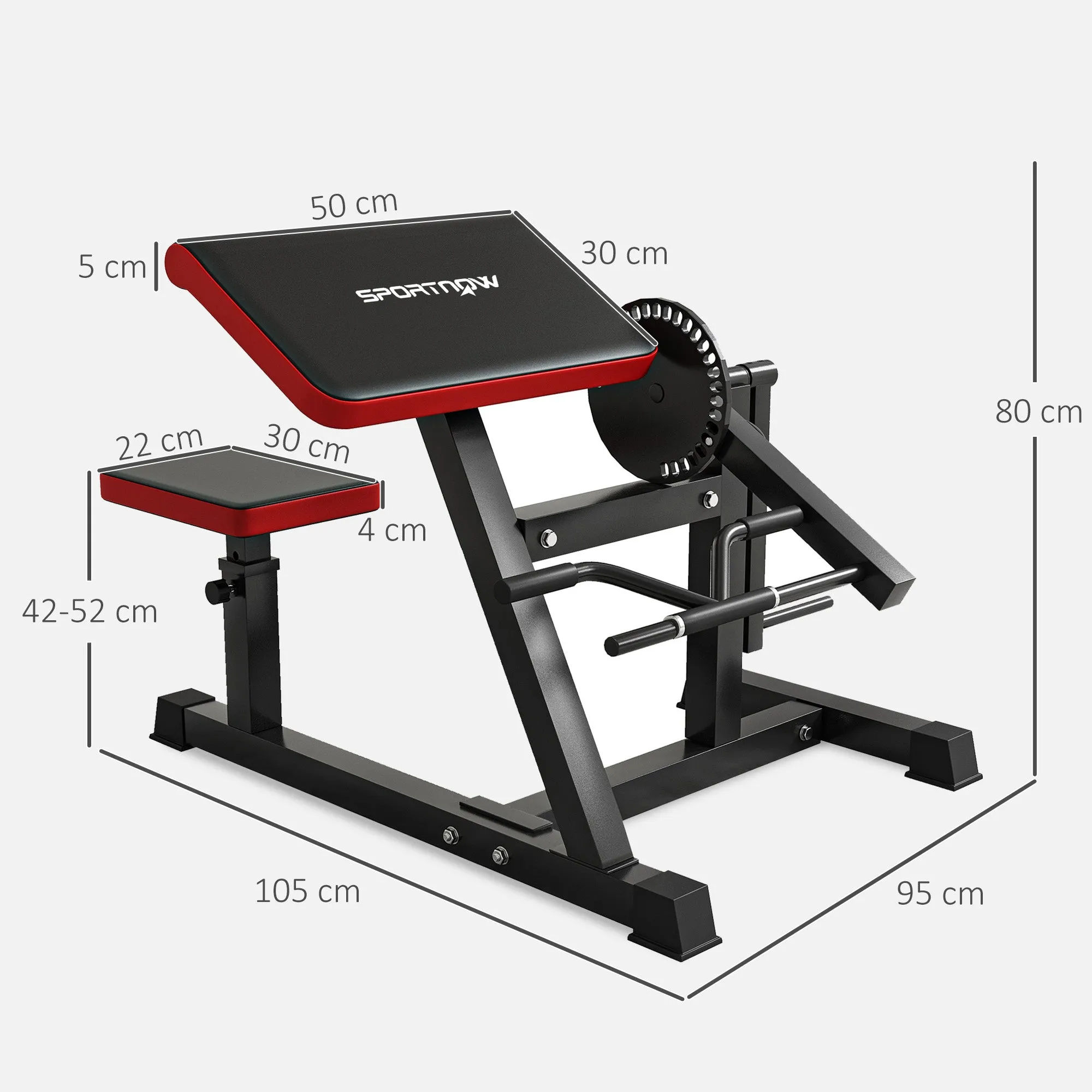 2-in-1 Roman Bench for Curls and Triceps with 5-Level Seat and 25 Adjustments, Black - Image 3