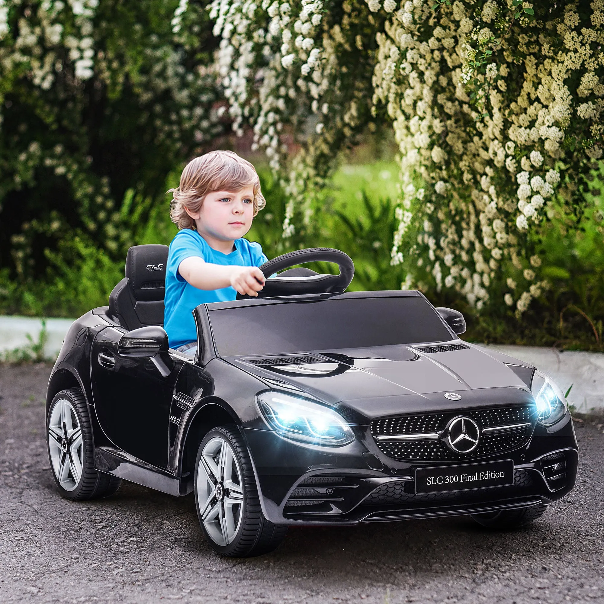 Electric Car for Children Licensed Mercedes SLC 300 with Remote Control, in PP and Metal, 107x62. 5x44 cm, Black - Image 2