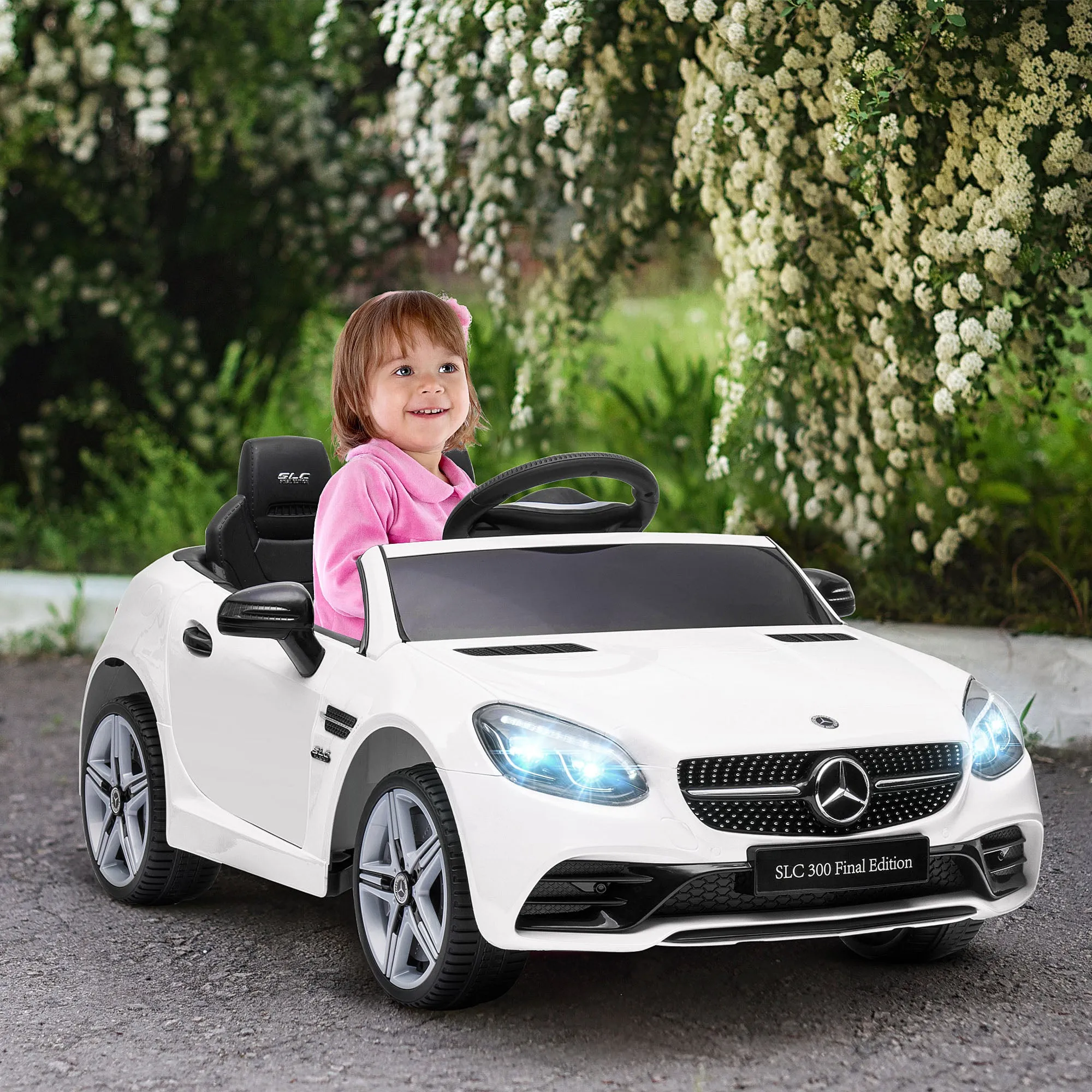 Electric Car for Children Licensed Mercedes SLC 300 with Remote Control, in PP and Metal, 107x62. 5x44 cm, White - Image 2