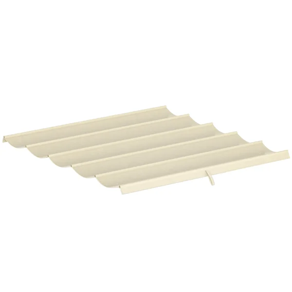 Outsunny Pergola Gazebo Roof with 10 Drainage Holes in Polyester, 250x255 cm, for 3x3m Pergola, Cream