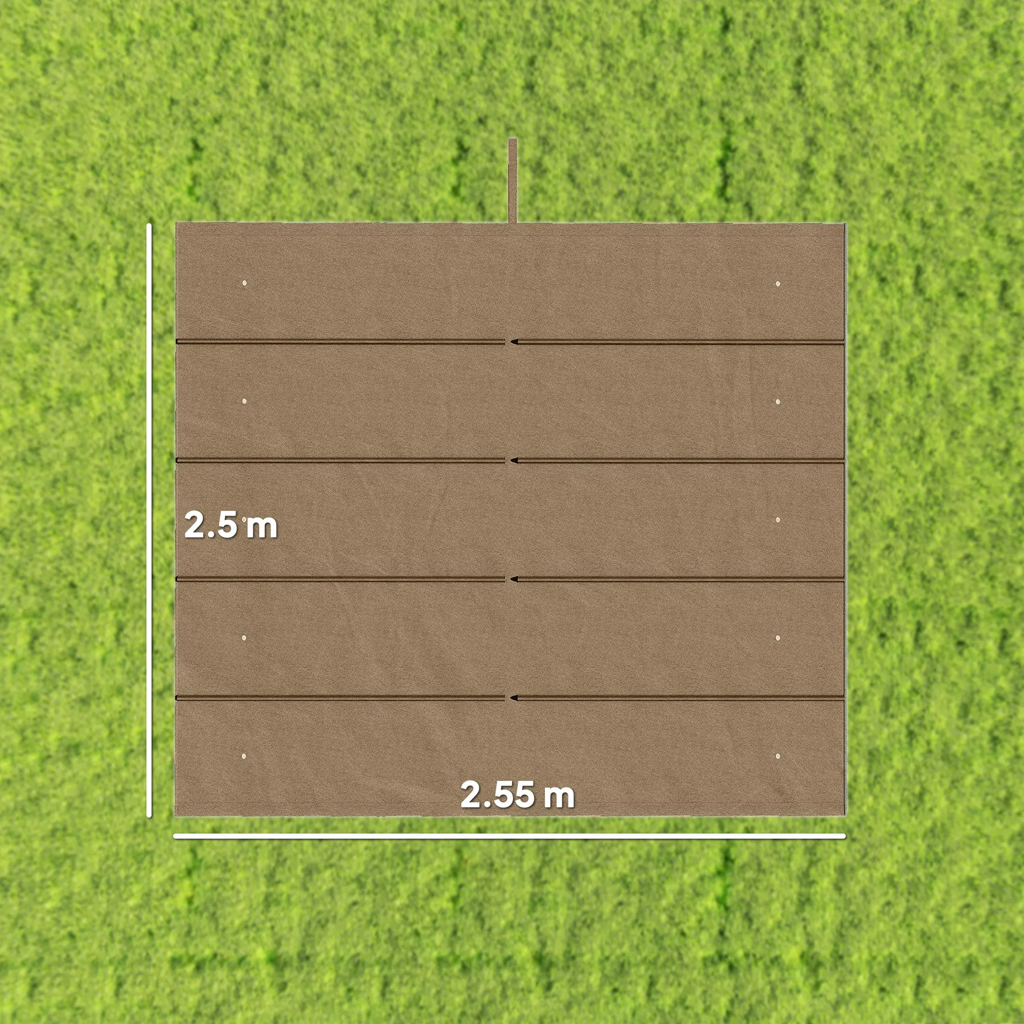 Outsunny Gazebo Pergola Roof with 10 Drainage Holes in Polyester, 250x255 cm, for 3x3m Pergola, Light Brown - Image 3