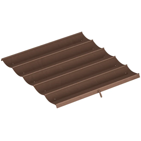 Outsunny Gazebo Pergola Roof with 10 Drainage Holes in Polyester, 250x255cm, for 3x3m Pergola, Coffee