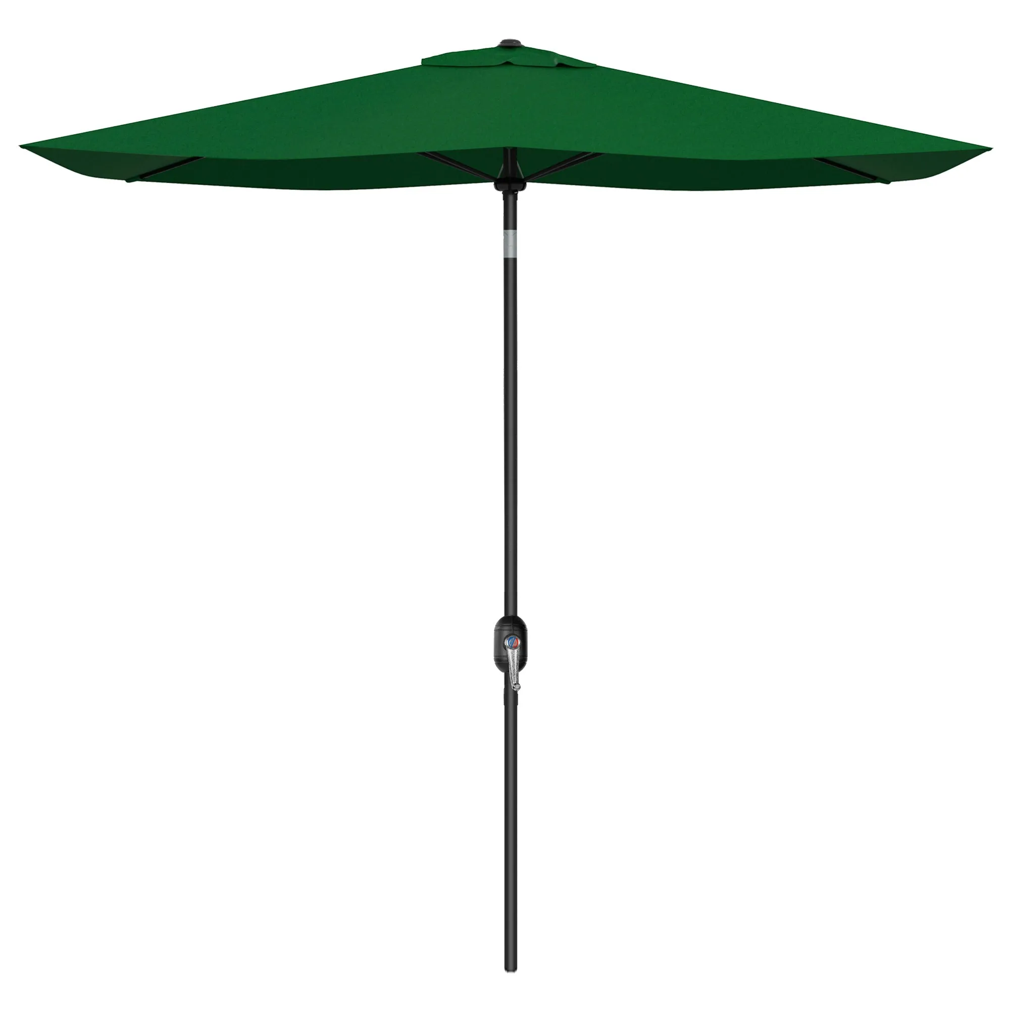 Outsunny 2x3m Rectangular Garden Umbrella with Crank Opening, Green