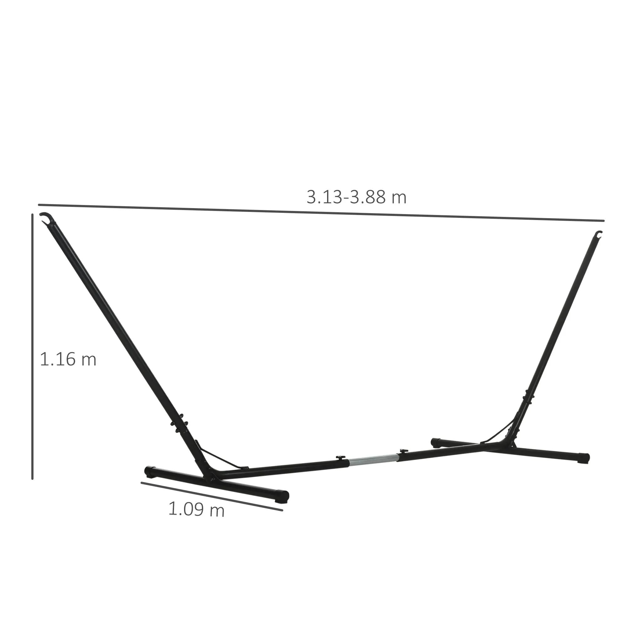 Outsunny Adjustable Hammock Support Frame Max. Capacity 120kg - Image 3