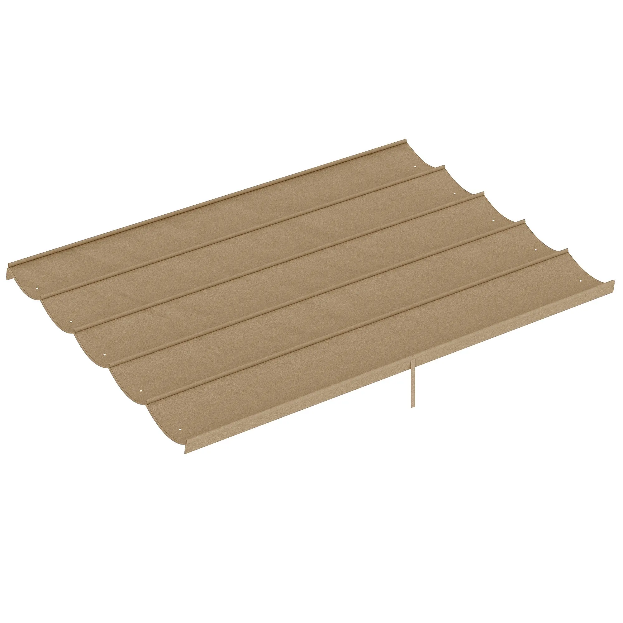 Outsunny Gazebo Pergola Roof with 10 Drainage Holes in Polyester, 350x260 cm, for 4x3m Pergola, Light Brown