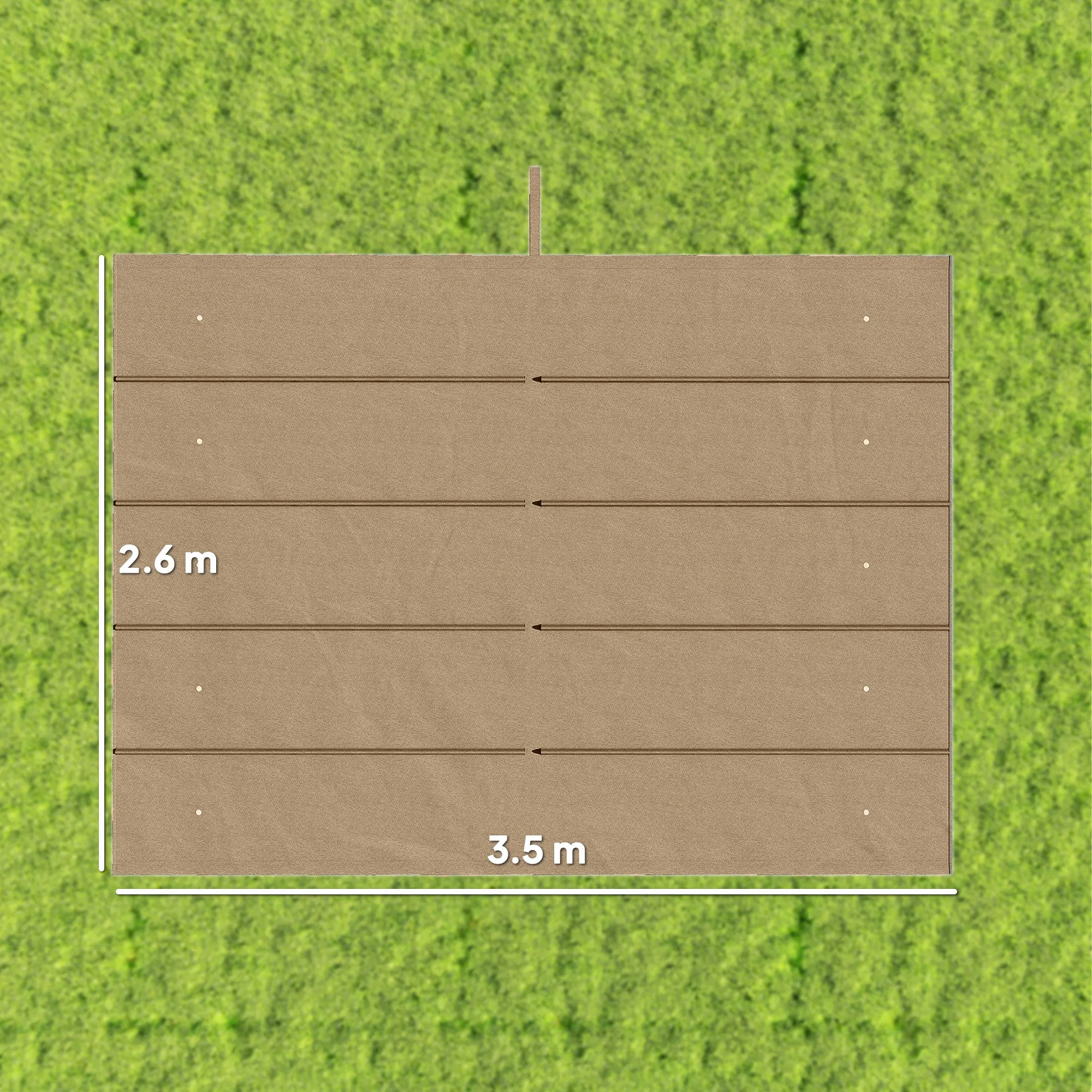 Outsunny Gazebo Pergola Roof with 10 Drainage Holes in Polyester, 350x260 cm, for 4x3m Pergola, Light Brown - Image 3