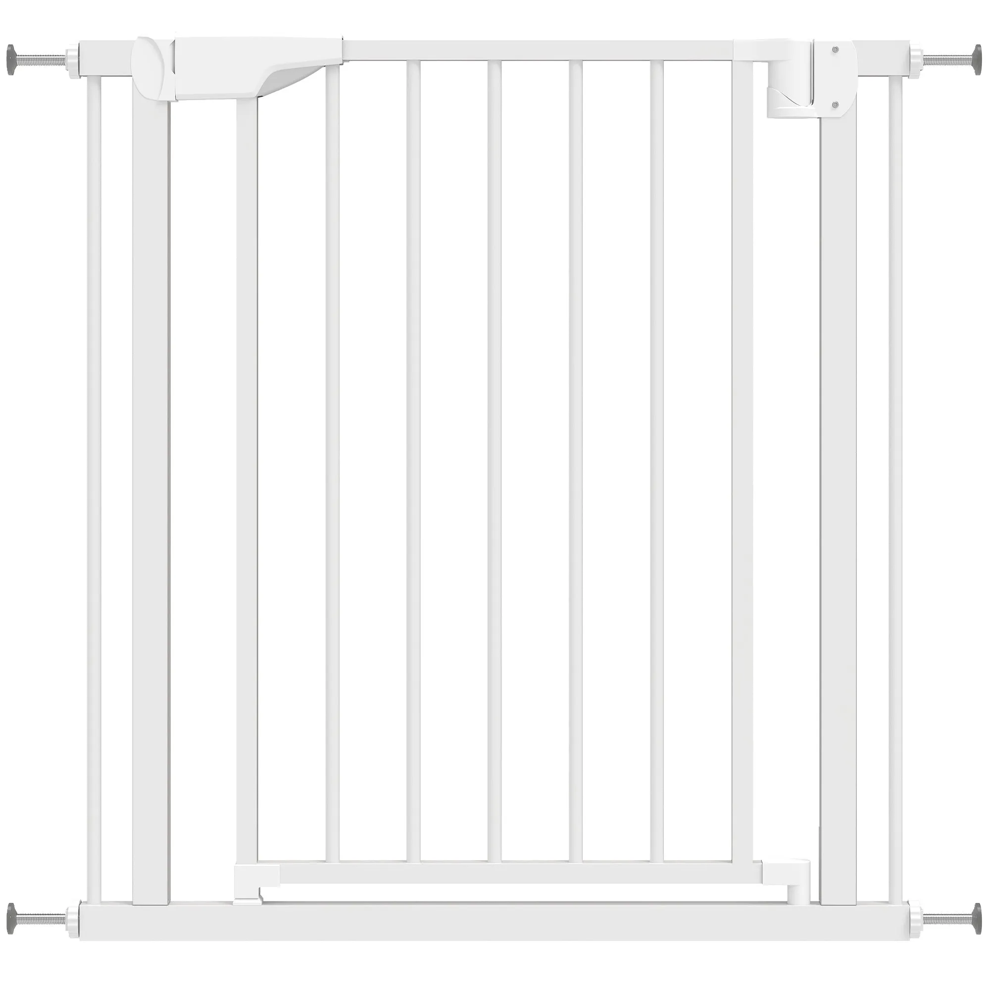 PawHut Safety Gate for Children and Pets, Self-Closing and Pressure Fit, 76-82x76 cm, White