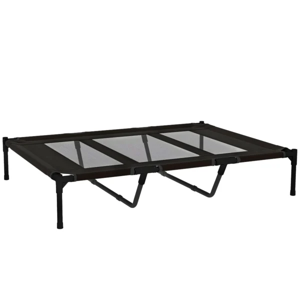 PawHut Raised Dog Bed with Travel Bag, Metal and Oxford Fabric, 122x92x23 cm, Black
