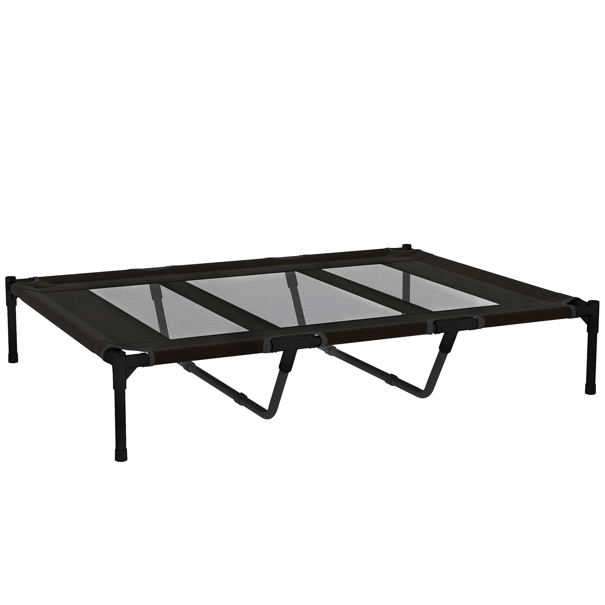 PawHut Raised Dog Bed with Travel Bag, Metal and Oxford Fabric, 122x92x23 cm, Black