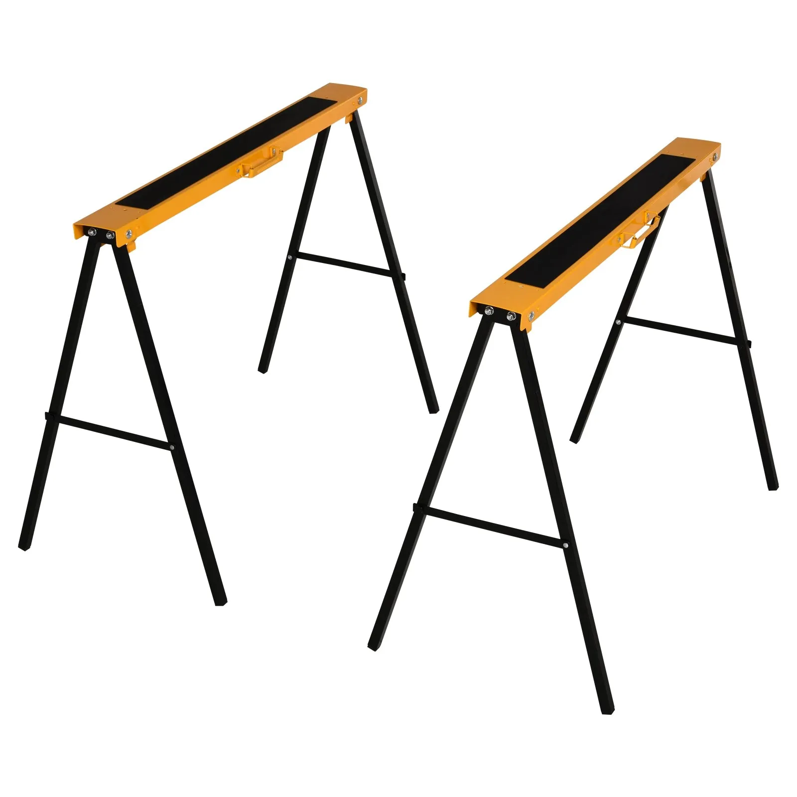 HOMCOM Set of 2 Folding Sawhorses Non-Slip Wood Log Stand Orange