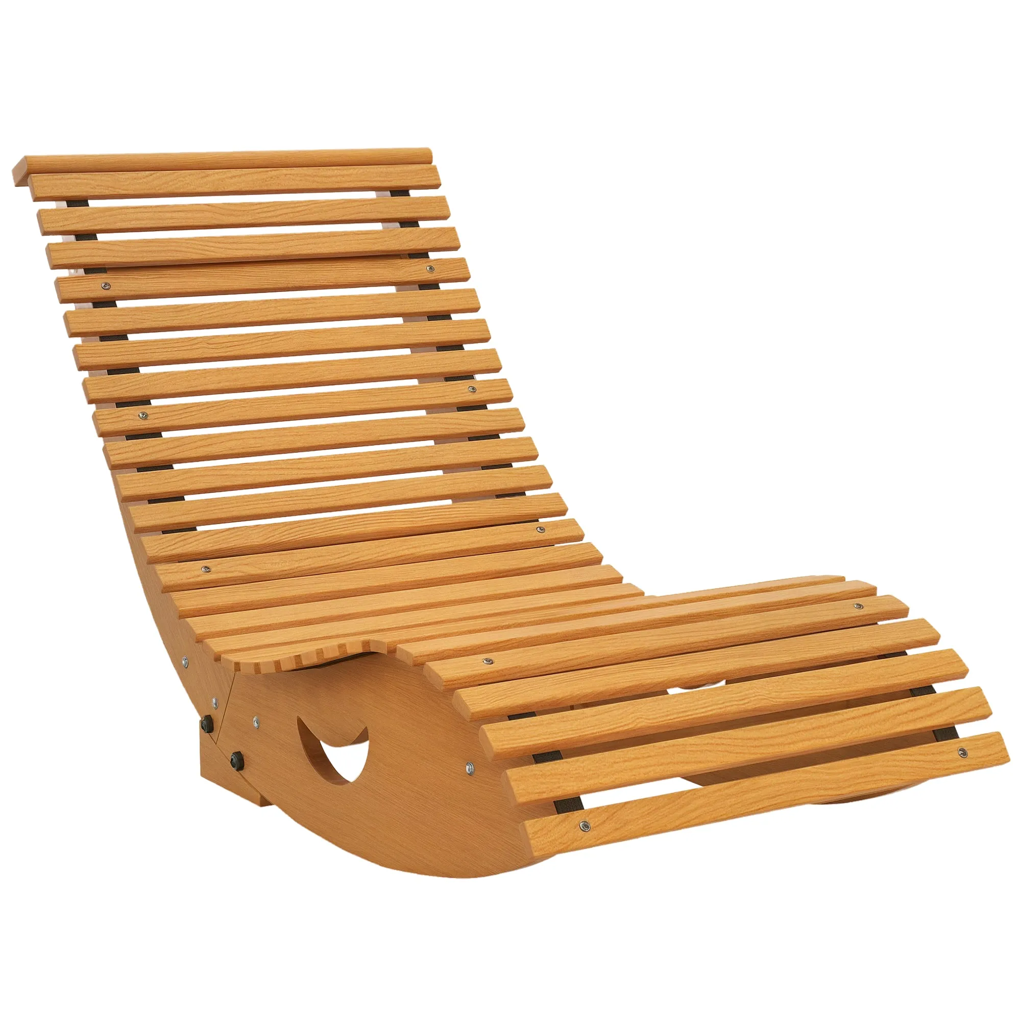 Outsunny S-Shaped Garden Rocking Chair with Ergonomic Seat, Made of Fir and Pine Wood, 130x60x60 cm