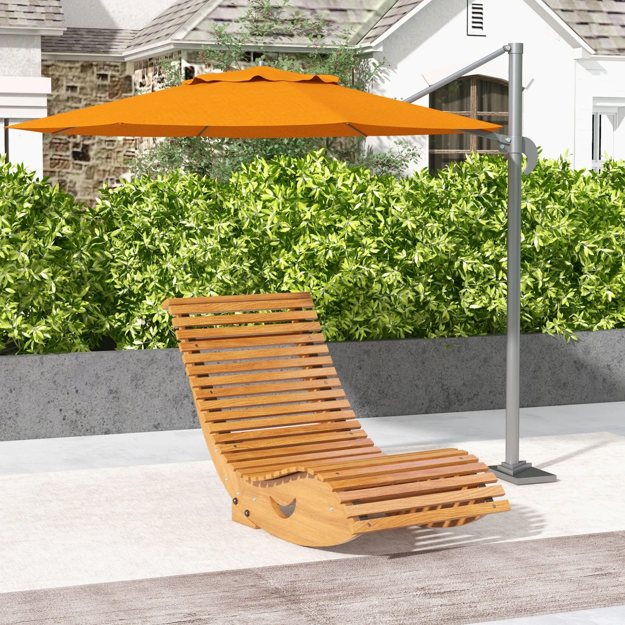 Outsunny S-Shaped Garden Rocking Chair with Ergonomic Seat, Made of Fir and Pine Wood, 130x60x60 cm - Image 2