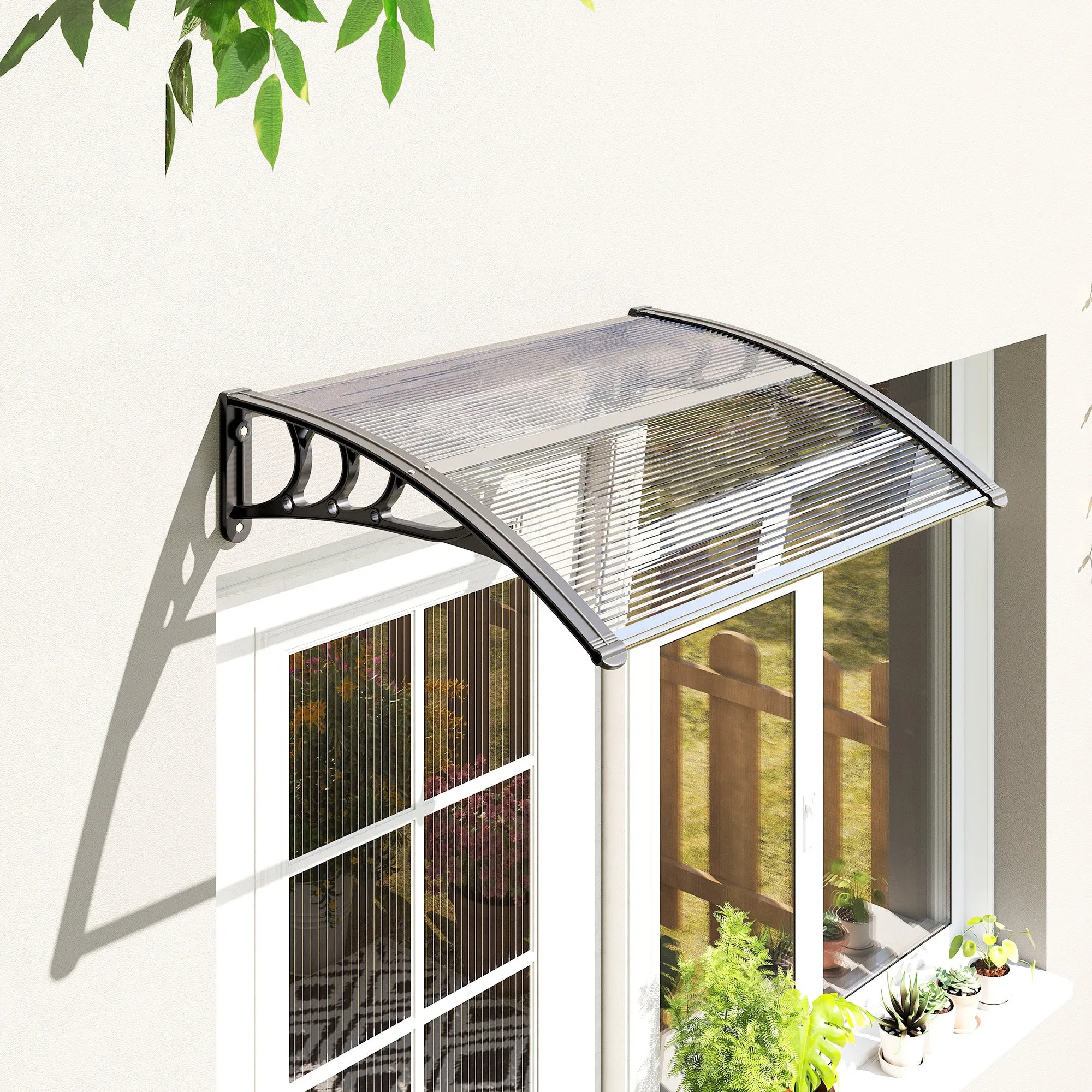 Outsunny Waterproof and Anti-UV Outdoor Canopy, in PC, PP and Aluminum, 75x100x23 cm, Transparent and Black - Image 2