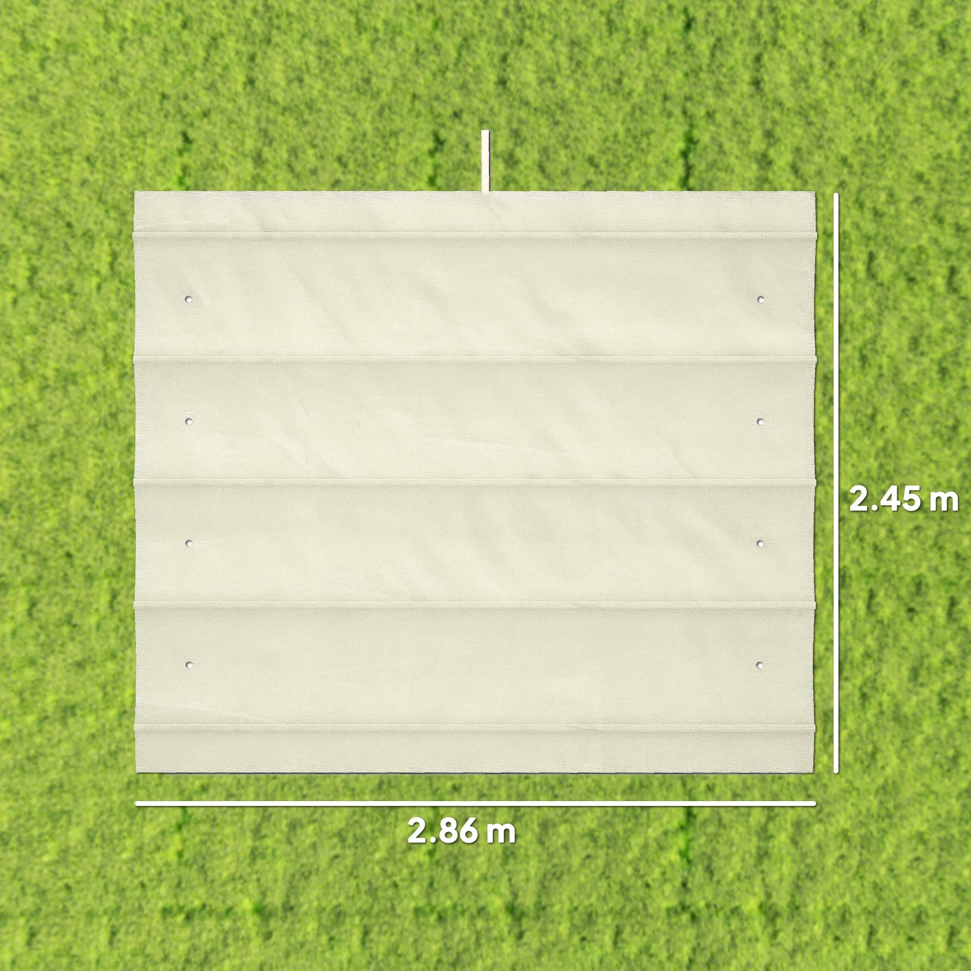 Outsunny Cream White Polyester Anti-UV Outdoor Pergola Cover with 8 Drainage Holes, 286x245 cm - Image 3
