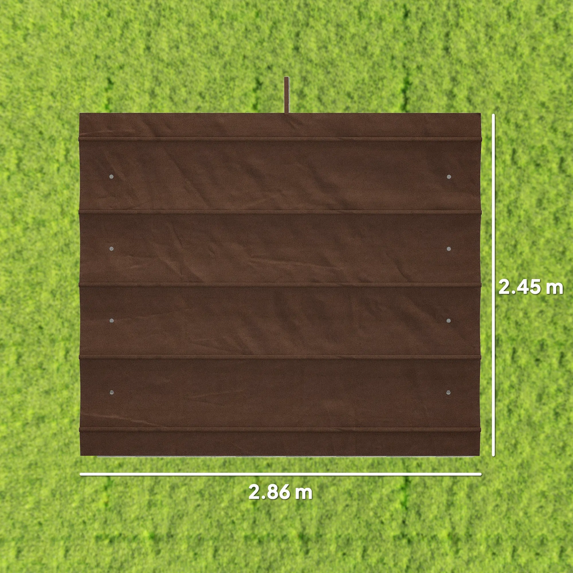 Outsunny Coffee White Polyester UV-Resistant Outdoor Pergola Cover with 8 Drainage Holes, 286x245 cm - Image 3