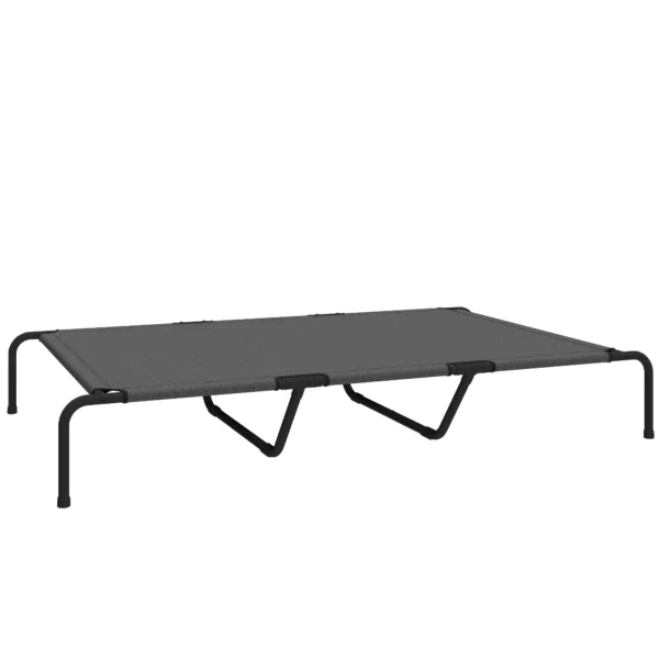 PawHut Raised Outdoor Dog Bed for Large Dogs, Made of Steel and Breathable Mesh, 152 x 94 x 23 cm, Grey