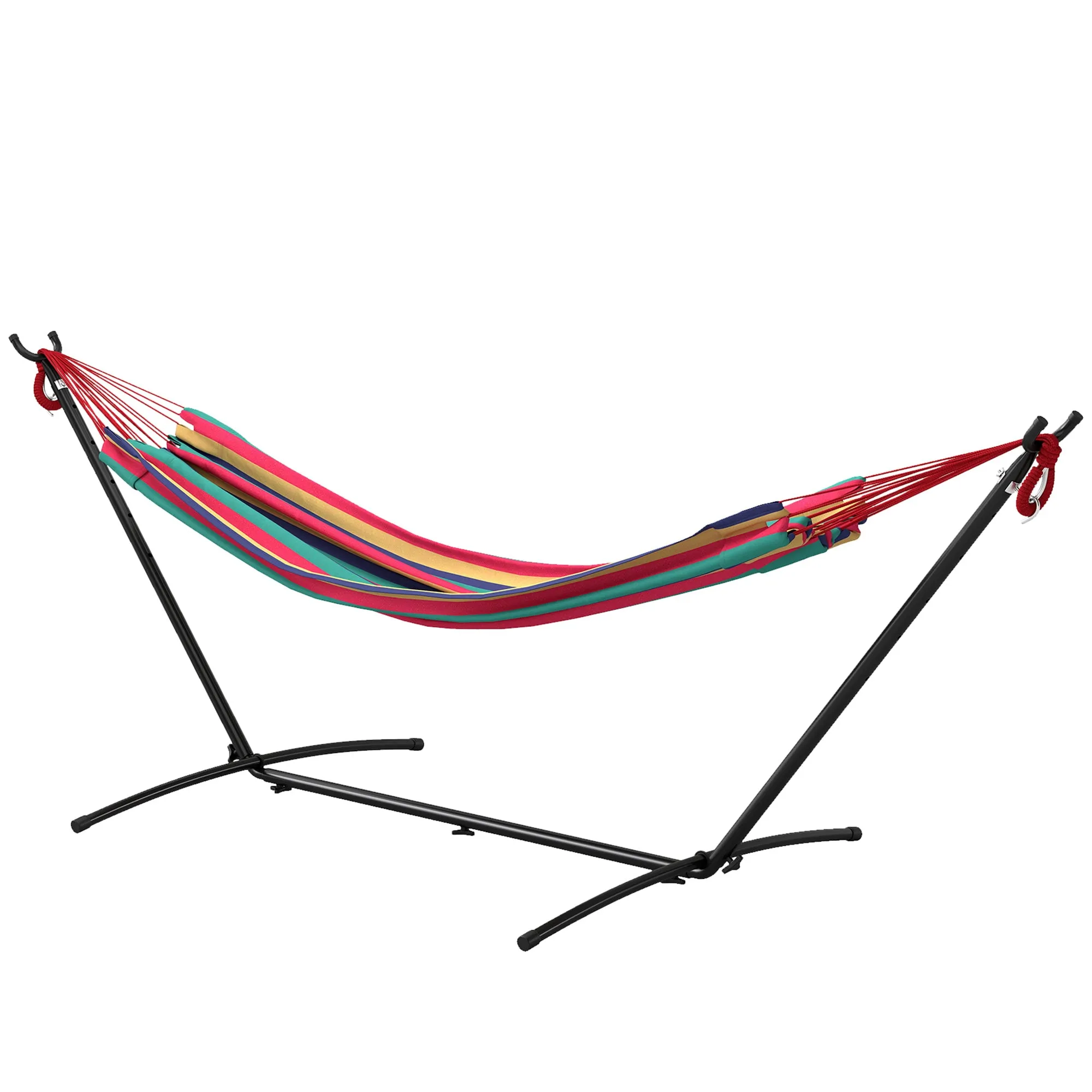 Outsunny Freestanding Hammock with Stand, Adjustable Height and Carry Bag, 310x117x105 cm, Red