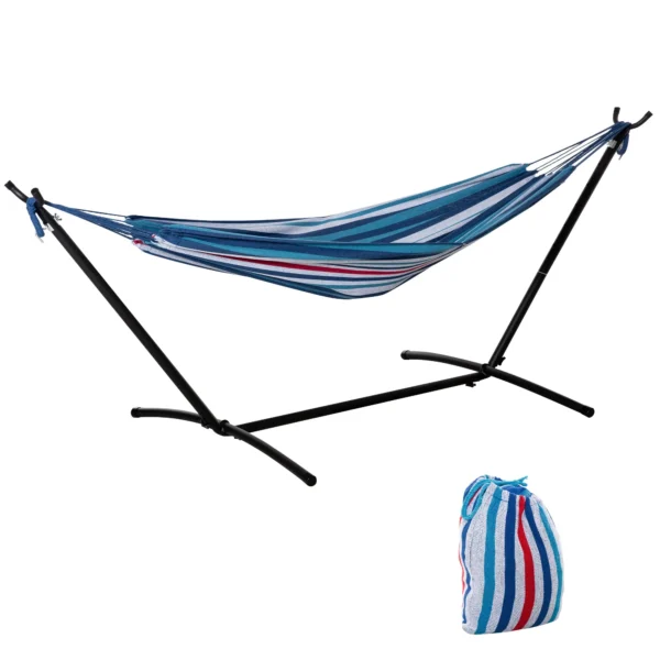 Outsunny Freestanding Hammock with Stand, Adjustable Height and Carrying Bag, 310x117x105 cm, White