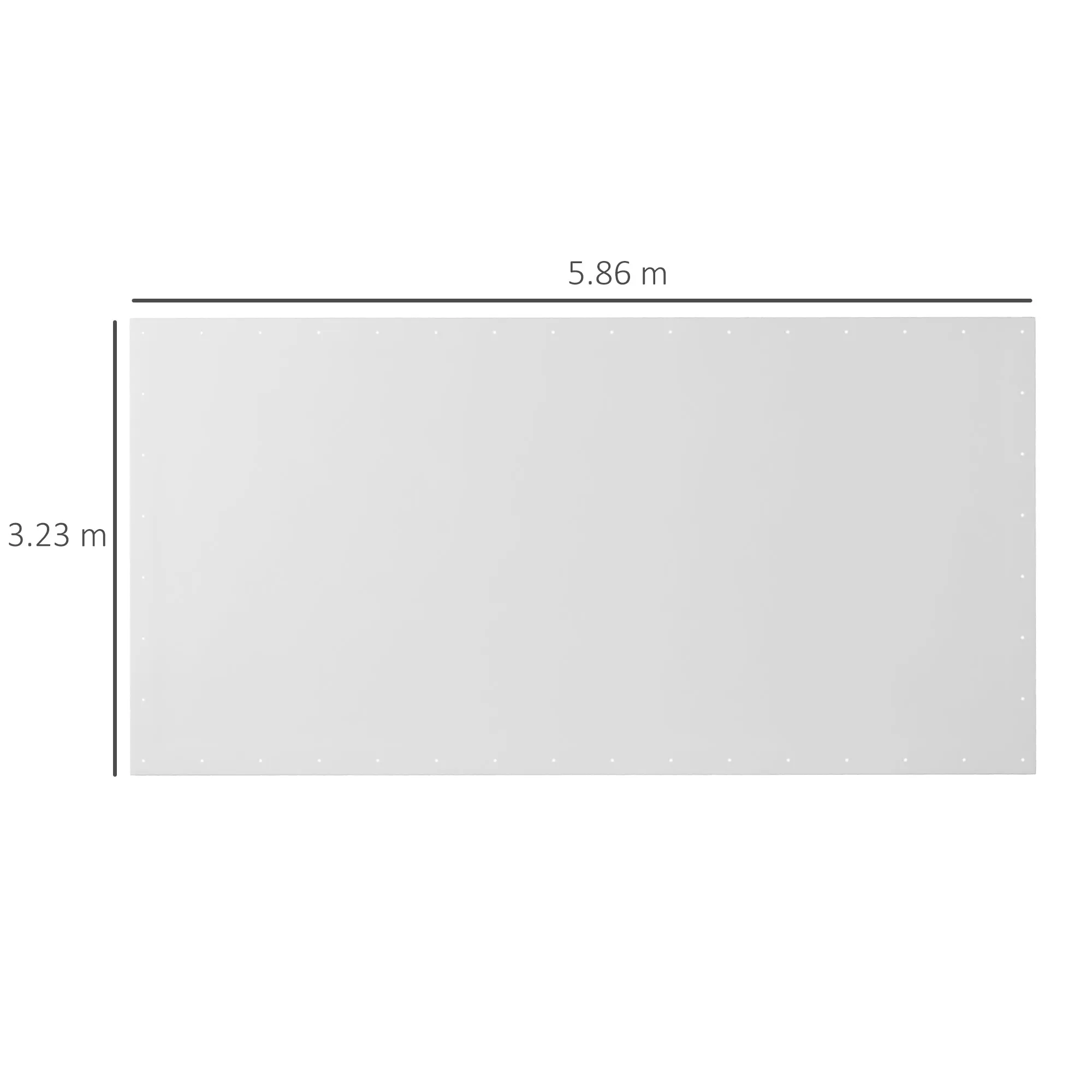 Outsunny 6x3m White Anti-UV PE Carport Replacement Cover with Bungee Cords - Image 3
