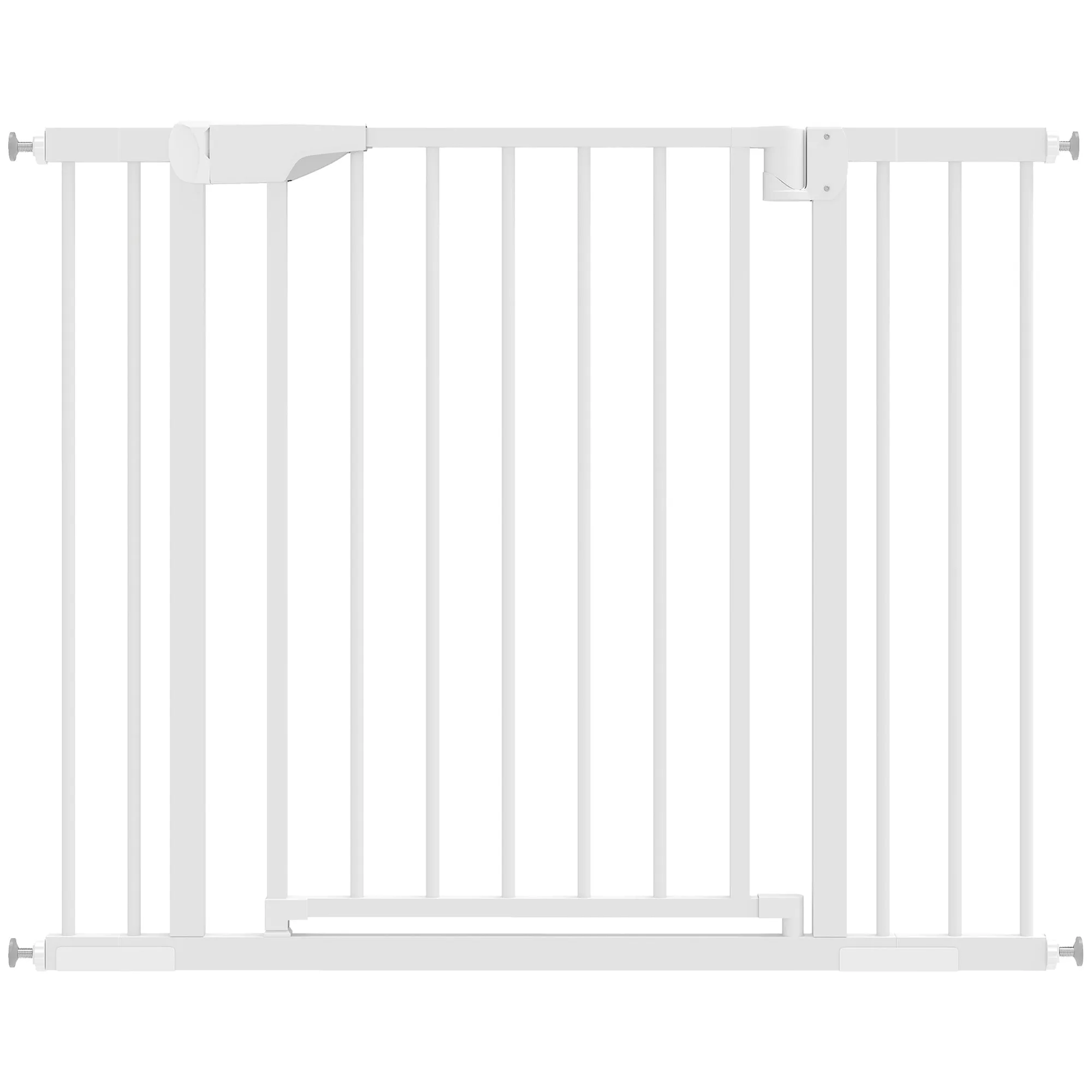 PawHut Baby and Pet Safety Gate, Self-Closing and Pressure Fit, 76-103x76 cm, White