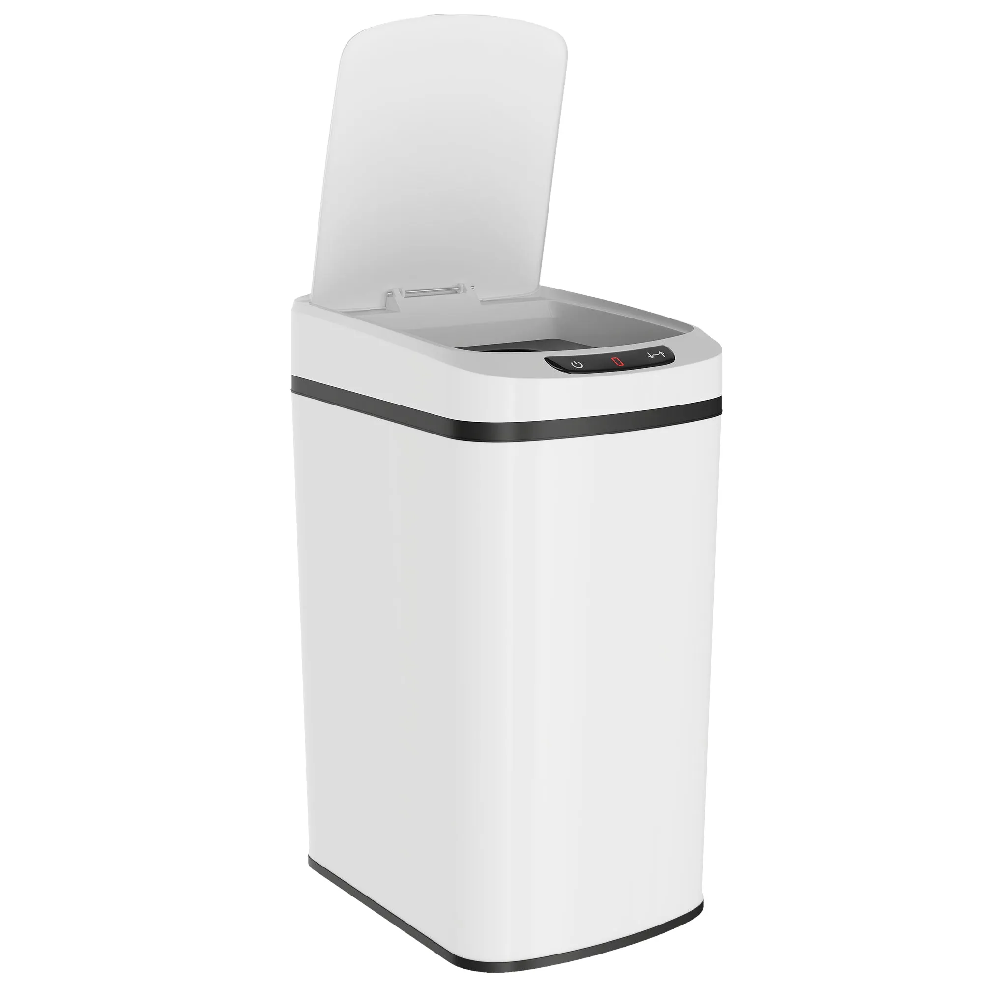HOMCOM 12L Infrared Waste Bin with Removable Bucket, Stainless Steel, ABS and PP, 28x22x41 cm, White