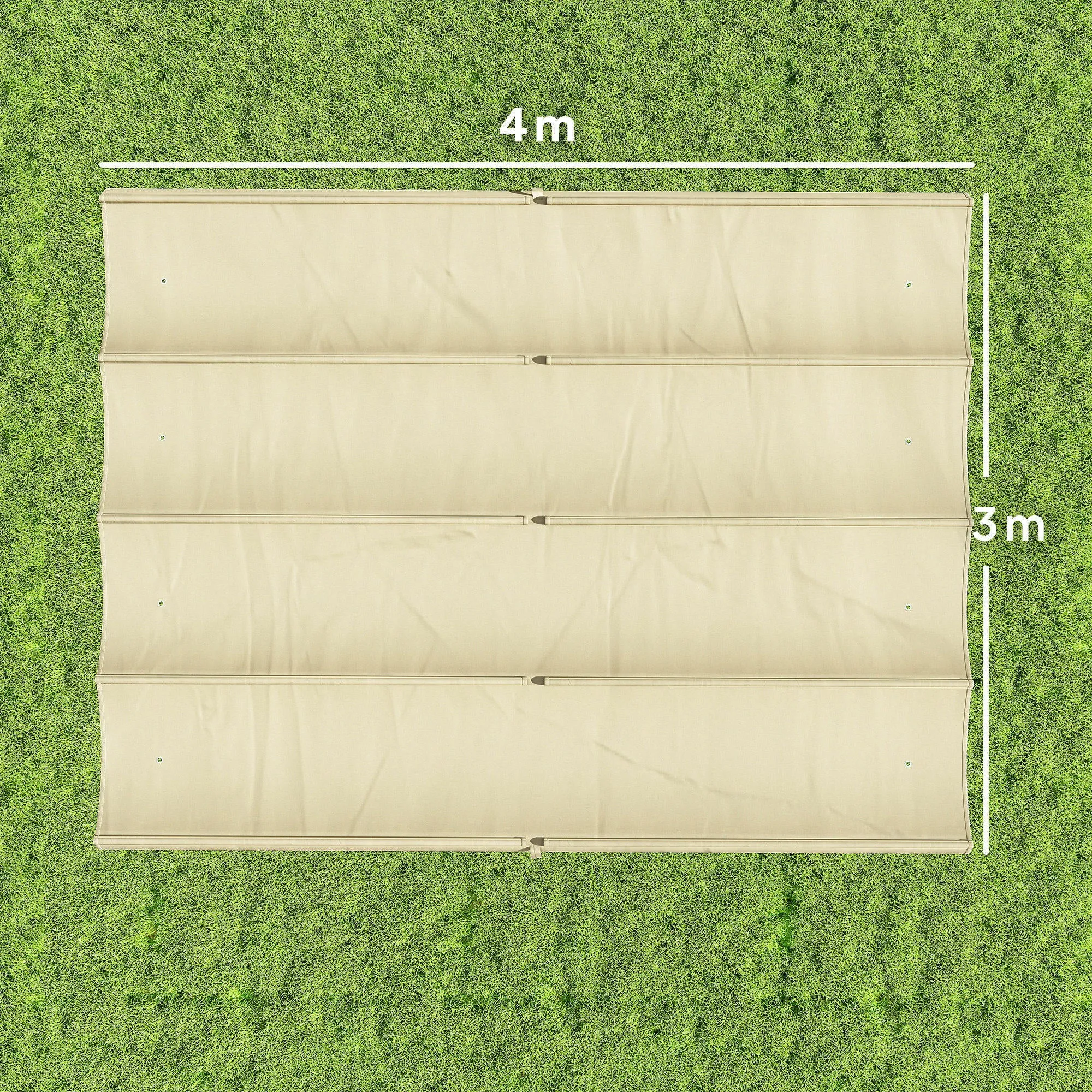 Outsunny Outdoor Pergola Cover Anti-UV in Beige Polyester with 8 Drainage Holes, 392x350 cm - Image 3