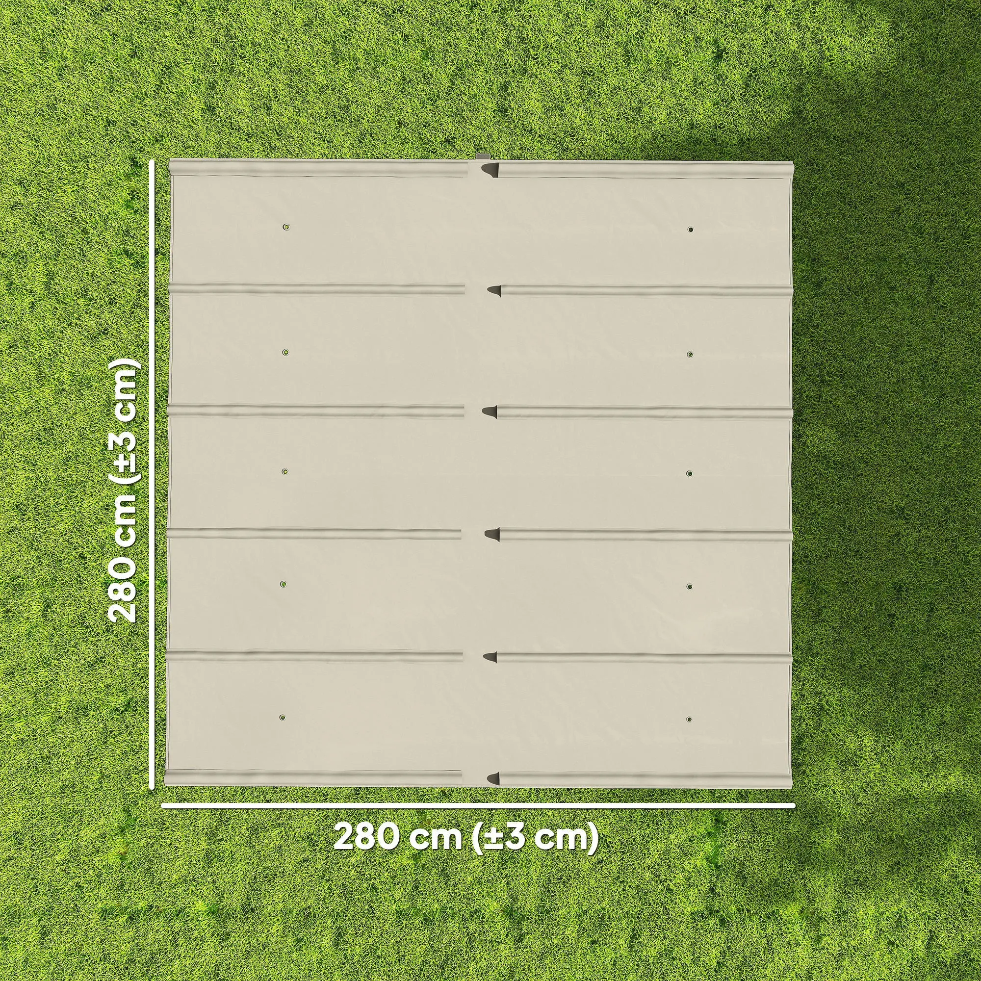 Outsunny 3x3m Pergola Gazebo Cover with Drainage Holes in Breathable UV30+ Polyester, 288x298cm, Beige - Image 3