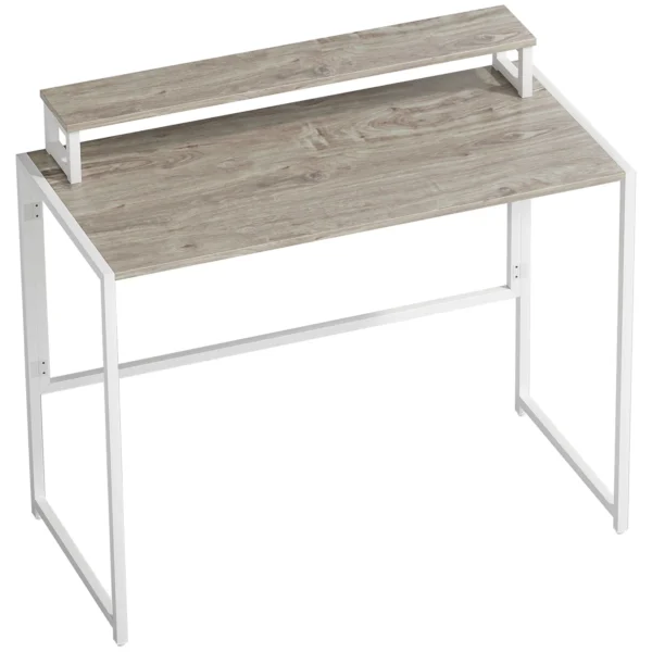 HOMCOM Space-Saving Folding Desk with Removable Monitor Stand, 100x48x87.5 cm, Wood