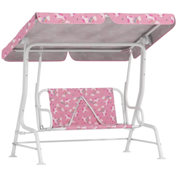 Children's Swing, 2-Seater Garden Swing, 112 x 75 x 120 cm, Pink