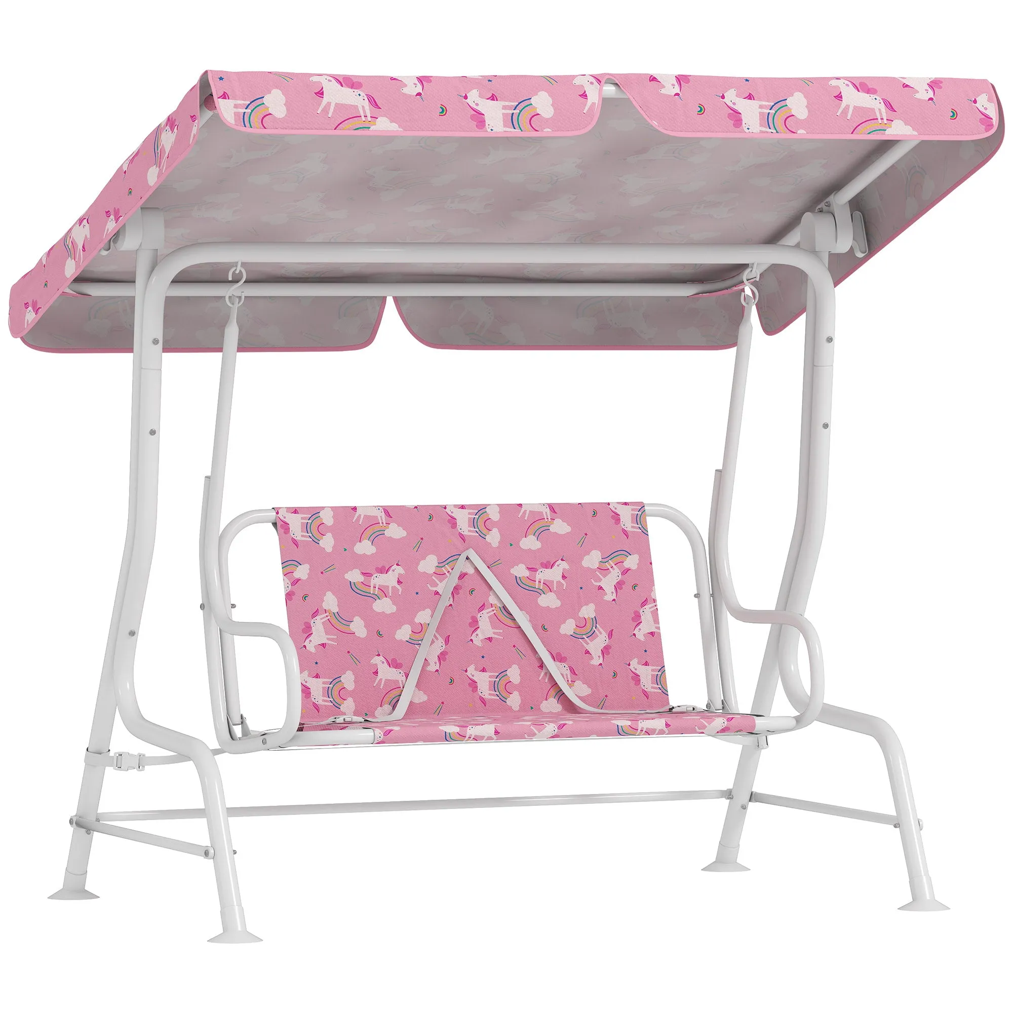 Children's Swing, 2-Seater Garden Swing, 112 x 75 x 120 cm, Pink
