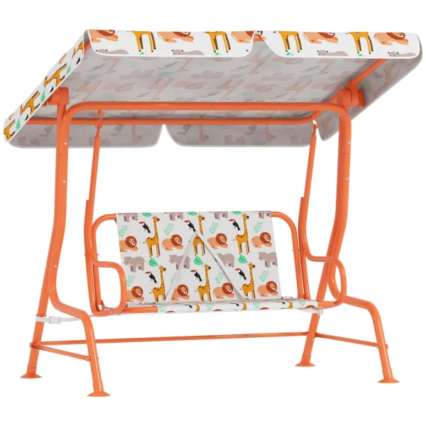 AIYAPLAY Children's Swing, 2-Seater Garden Swing, 112x75x120cm, Orange