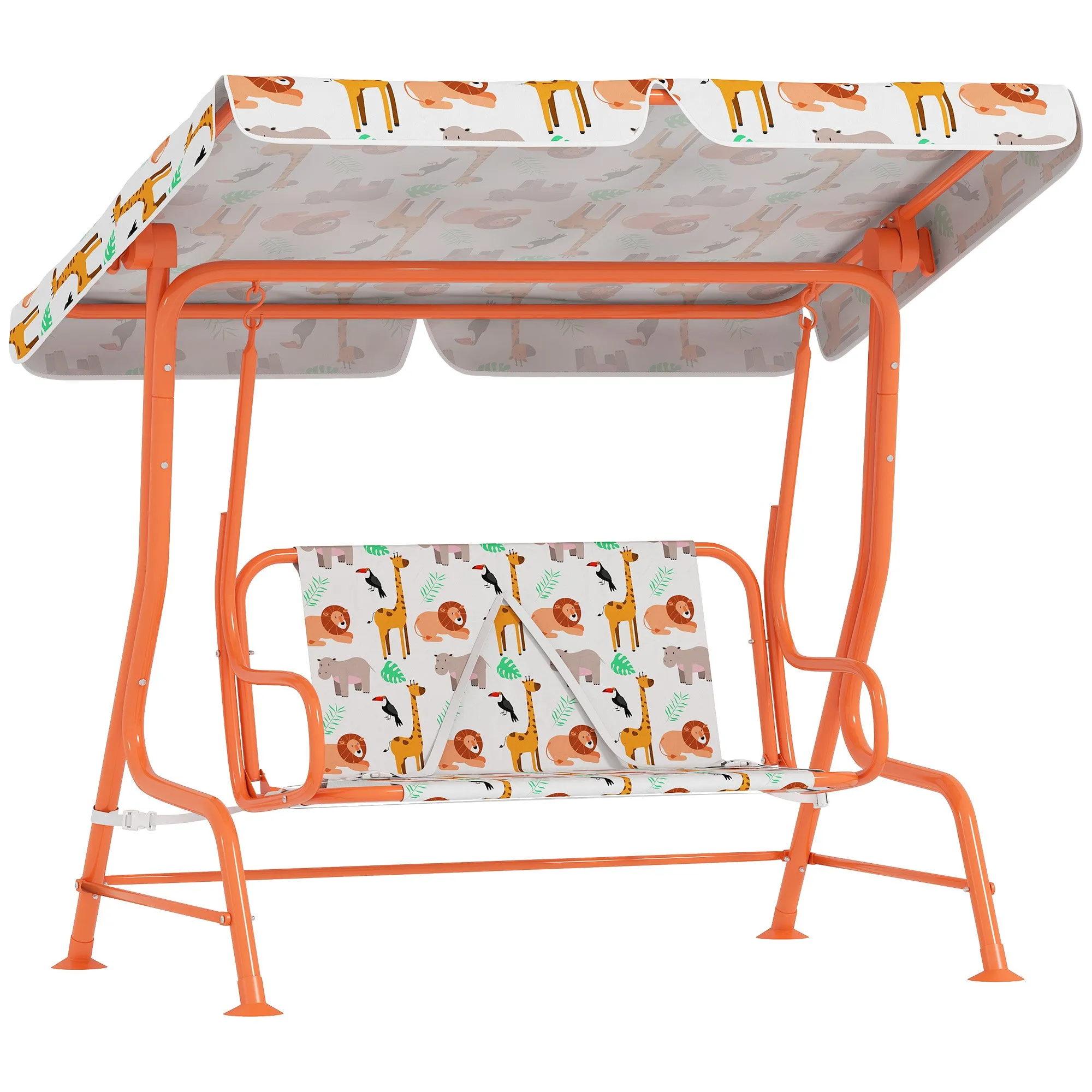 AIYAPLAY Children's Swing, 2-Seater Garden Swing, 112x75x120cm, Orange